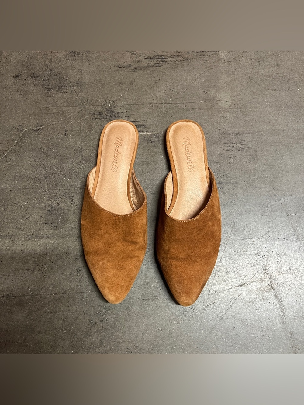 Tan Suede Leather “Remi” Mules